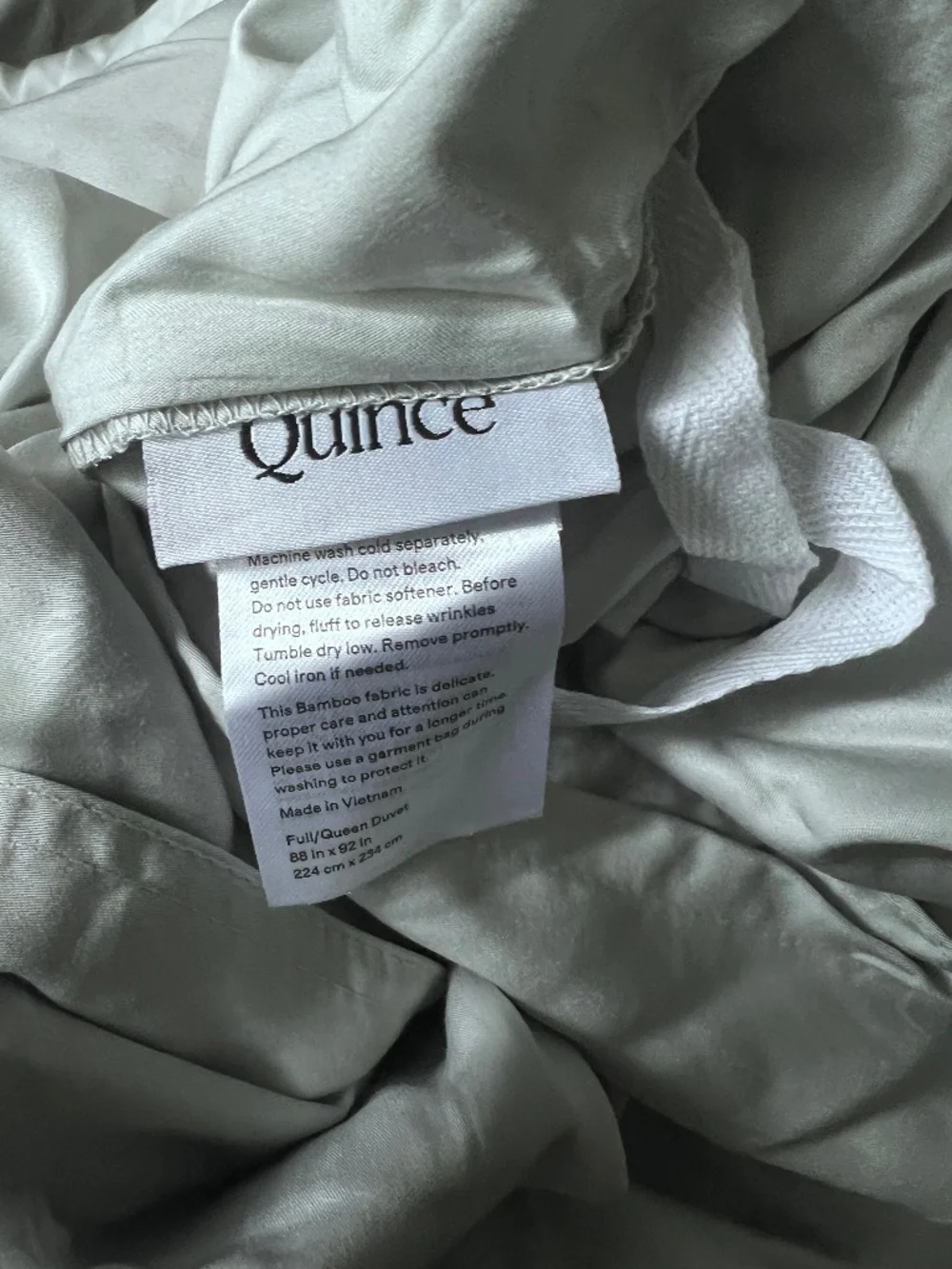 Bamboo Duvet Cover Full/Queen Eucalyptus Light Green (no shams)